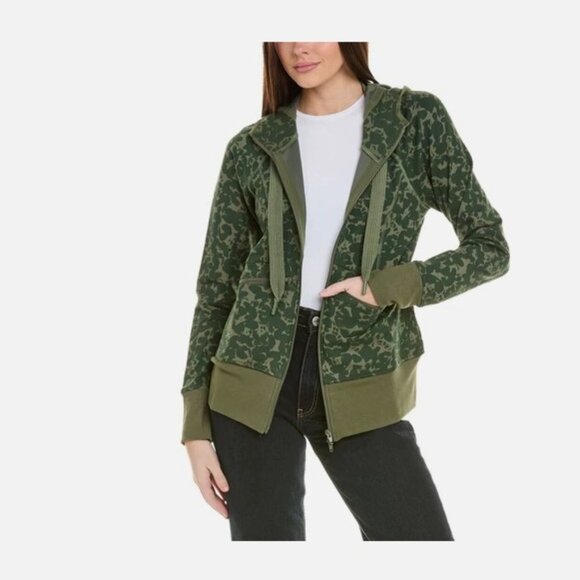 Cabi Marathon Camouflage Hoodie Jacket Green‎ Size M Style 6030 Full Zip Knit - Picture 1 of 5